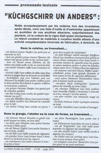 Petit feuille (bulletin d'information généalogique du CRHF)