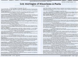 Petit feuille (bulletin d'information généalogique du CRHF)